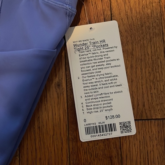 NWT lululemon wunder train with pockets 25” size 0, 8 - Picture 5 of 9